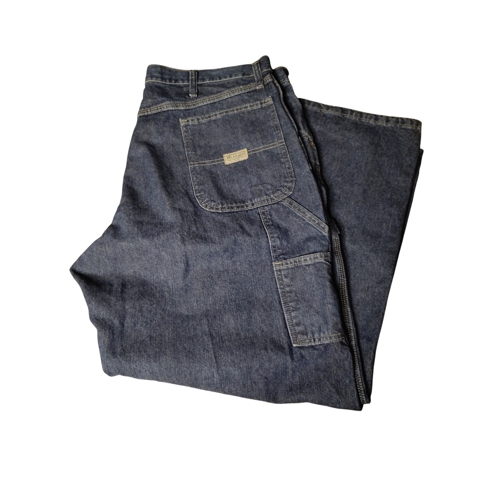 Wrangler Mens 40x30 Carpenter Jeans Dark Wash Denim Utility Pants 94LSWDV